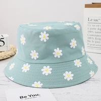 fashion reversible bucket hats for women floral print sunscreen fisherman hat cotton double side panama hat outdoor travel caps