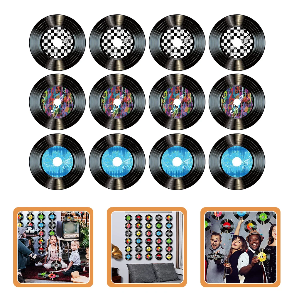 

Decor Record Records Vinyl Wall Paper Room Home Bar Decoration Aesthetic Disc Party Vintage Ornament Music Decorations Fake
