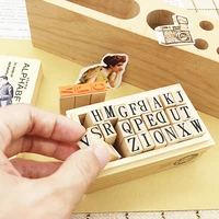 miniature a to z alphabet stamp set handwriten letters diy decorative wooden seal gift for wedding proposal baby shower