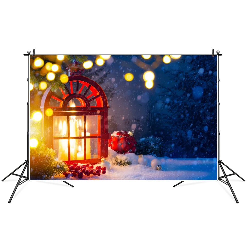 

Рождественские фоны для фотосъемки с изображением свечи фонаря снега боке индивидуальное украшение вечерние студийные фоны для фотобудки