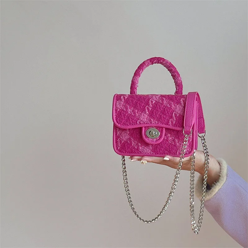 

Розовые женские сумки через плечо с замком, роскошные клетчатые дамские маленькие квадратные сумки через плечо, модный дизайнерский женский клатч, сумочки
