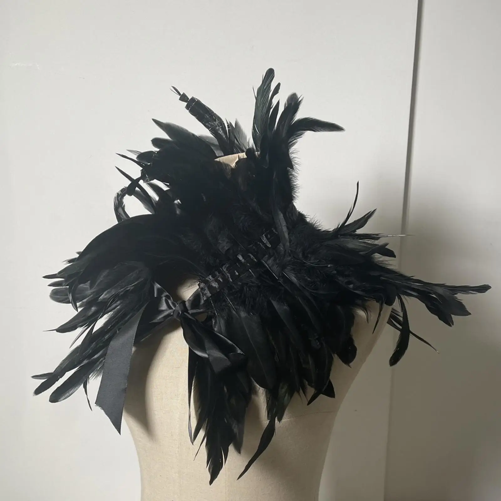 Шаль с перьями шаль накидка на шею для костюма Хэллоуин маскарадное платье