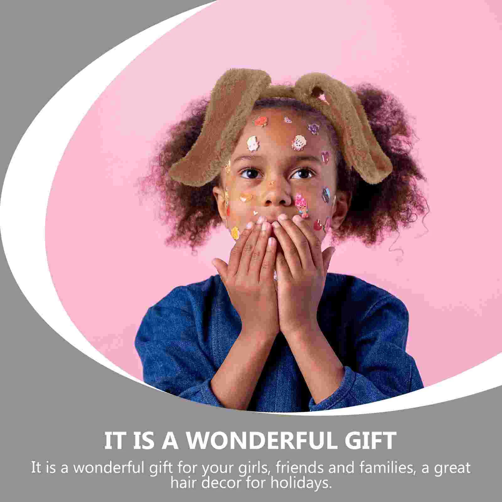 Повязка на голову с ушками животных и блестками аксессуары для волос девочек