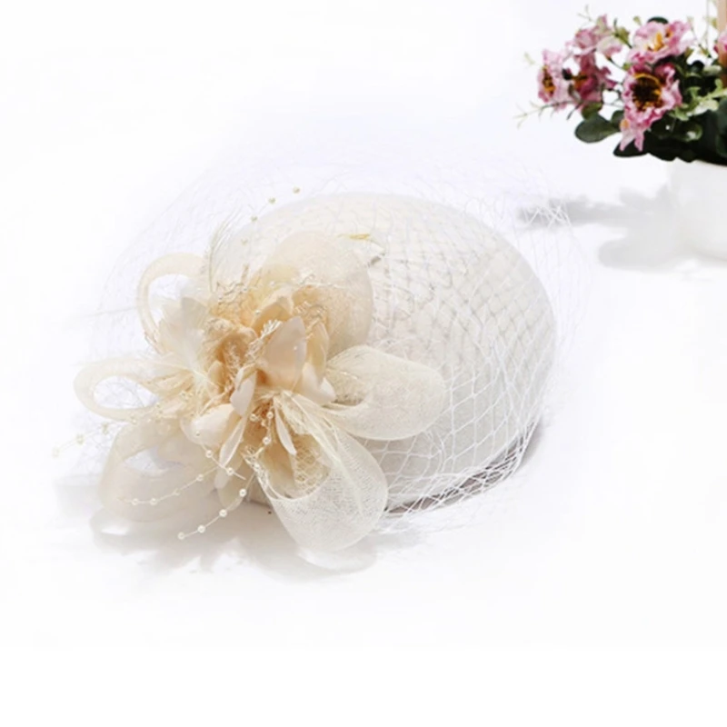 

Элегантная Вуалетка, шляпа «Таблетка» для женщин, Коктейльная женская шляпа, головной убор, изысканная французская Вуалетка для свадьбы