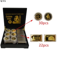 2008 years zimbabwe coin color painting coin collectibles gold plated bar with nice box festival gift home decoration