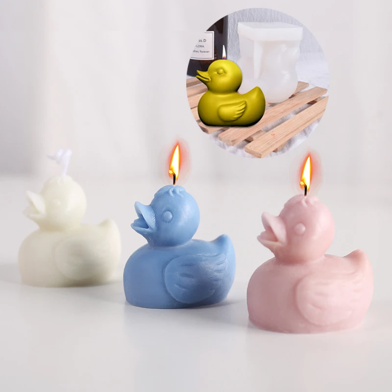 

3D Cute Yellow Duck Silicone Candle Mold Aromatherapy Gypsum Resin Epoxy Mould DIY Chocolate Ice Cube Soap Soft Molds Home Decor