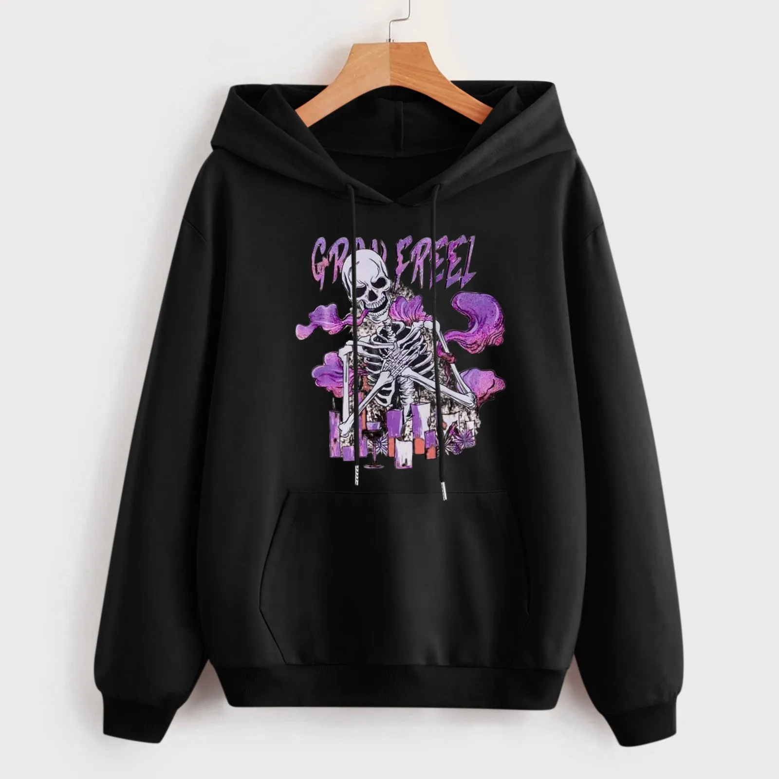 

Женская Повседневная Толстовка с длинным рукавом и капюшоном, свободные топы, флисовые свитера, женские хлопковые французские Топы