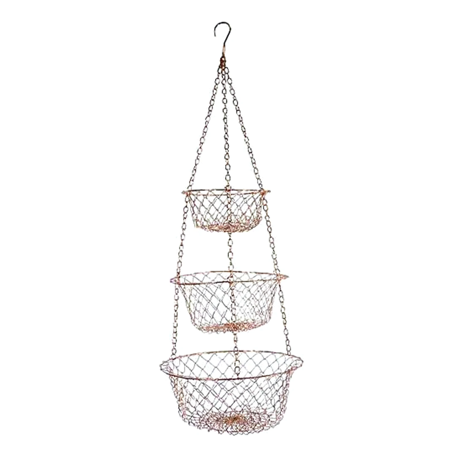 

Storage Fruit Basket Large Space Saving For Kitchen Vegetables Hanging Hook Iron Wire Rustic Style 3 Layers Lenght Adjustable