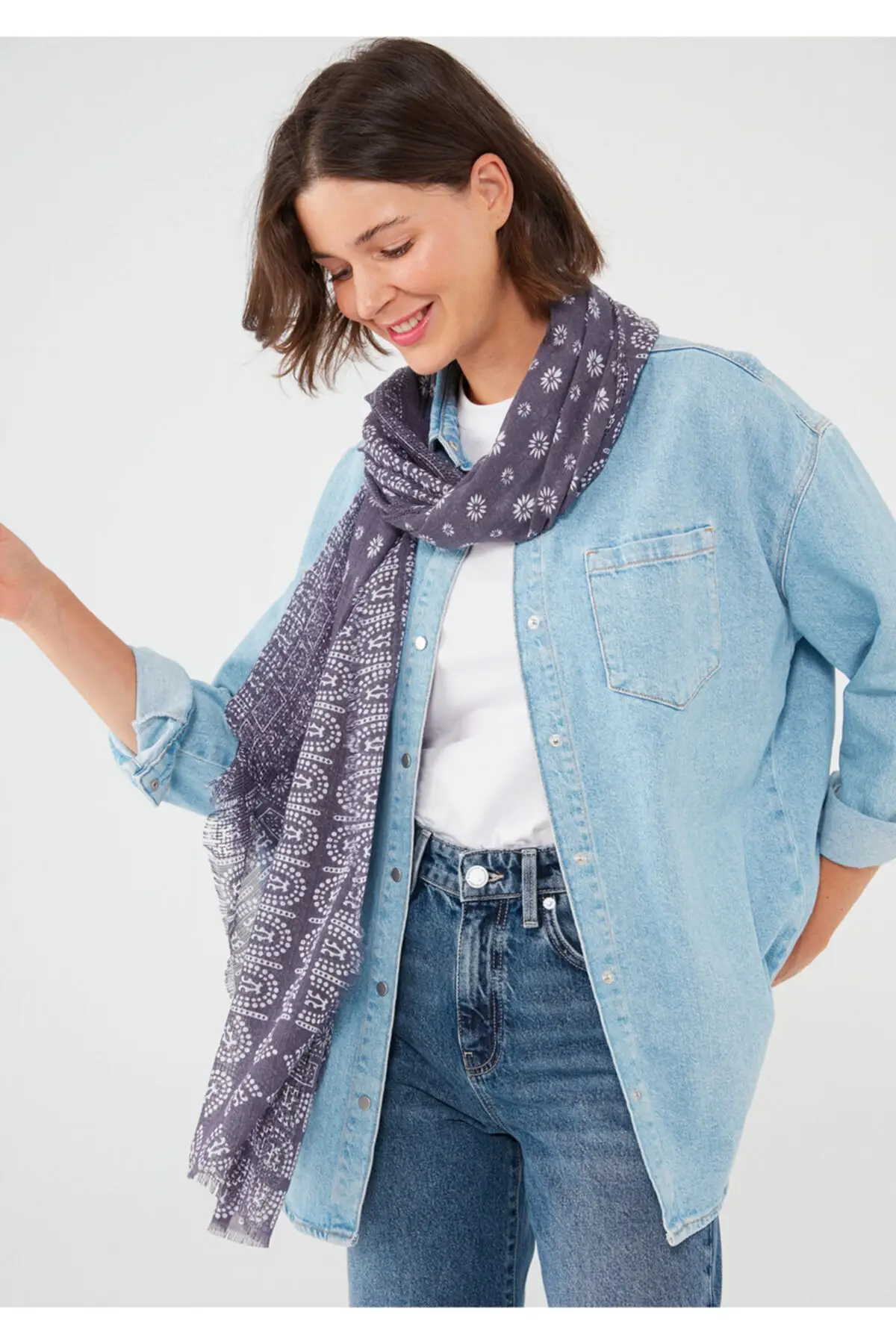 

Женская длинная теплая зимняя шаль из вуали, Женский высококачественный шарф, мягкая темно-синяя шаль с узором