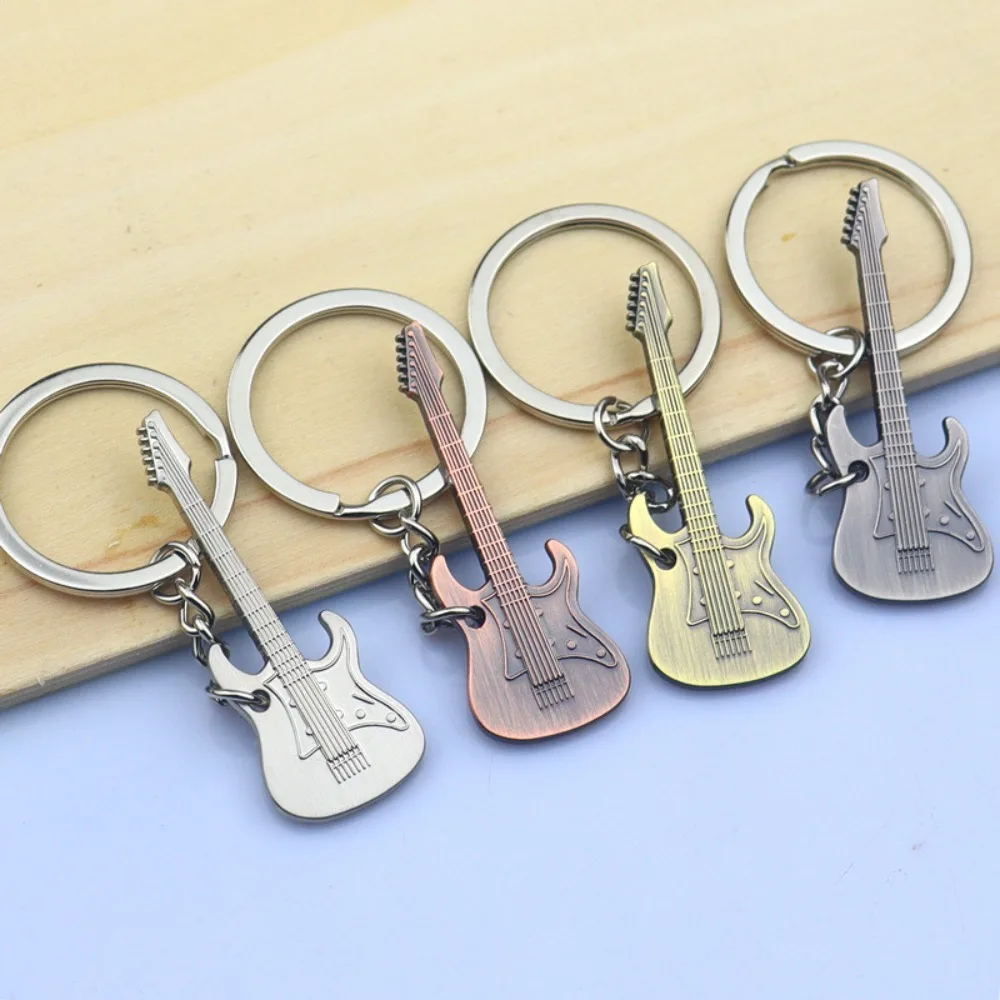 Трендовый металлический брелок для ключей в виде гитары подвеска классический