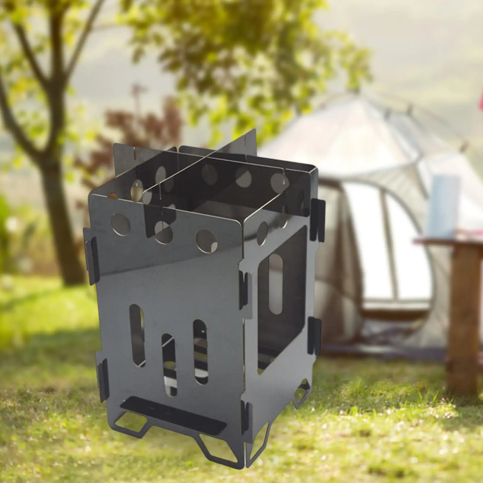 

Camping Stove Foldable Multi Fuels Fire Pit Furnace BBQ Charcoal Ultralight