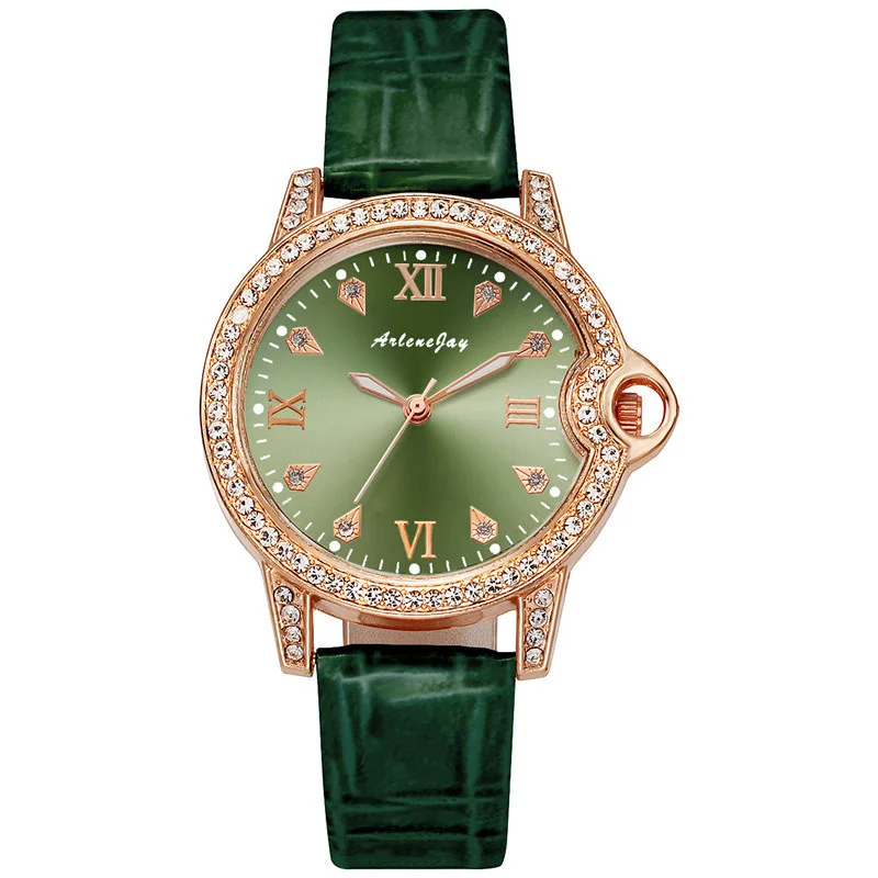 

Часы наручные женские кварцевые с римскими цифрами, модные роскошные, с кожаным ремешком