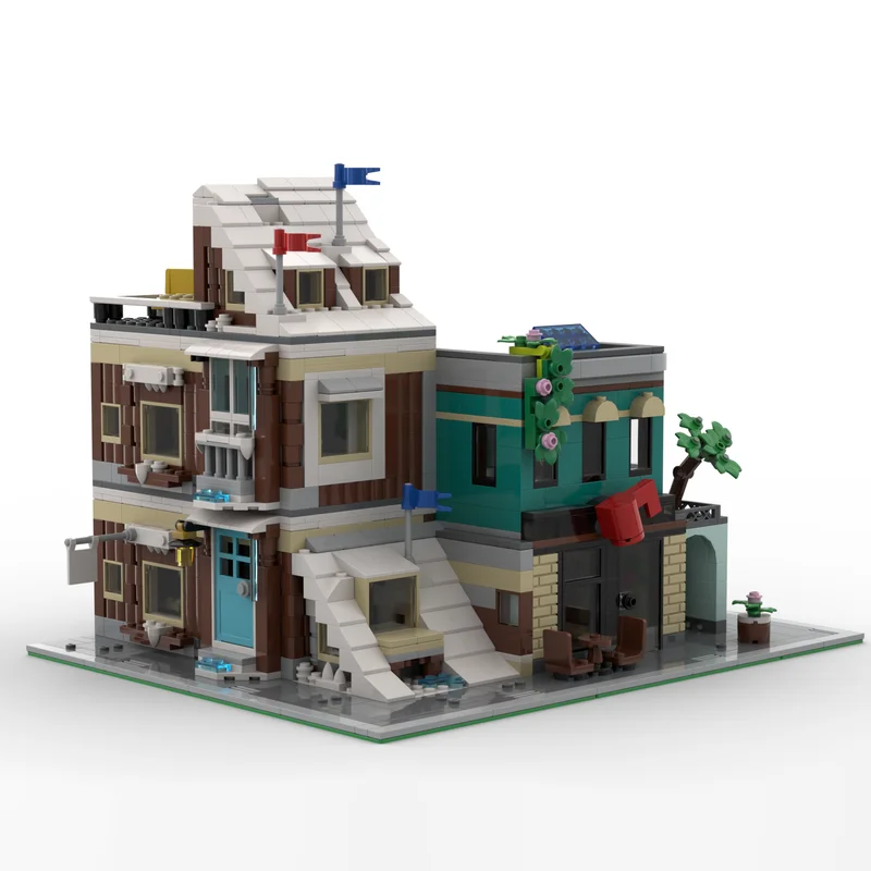 Фото Популярные 816 шт. MOC модульный зимний ложа, строительный блок, сделай сам, образовательная сборка, кирпичи, игрушки, подарки на Рождество, день рождения, Новый год №4