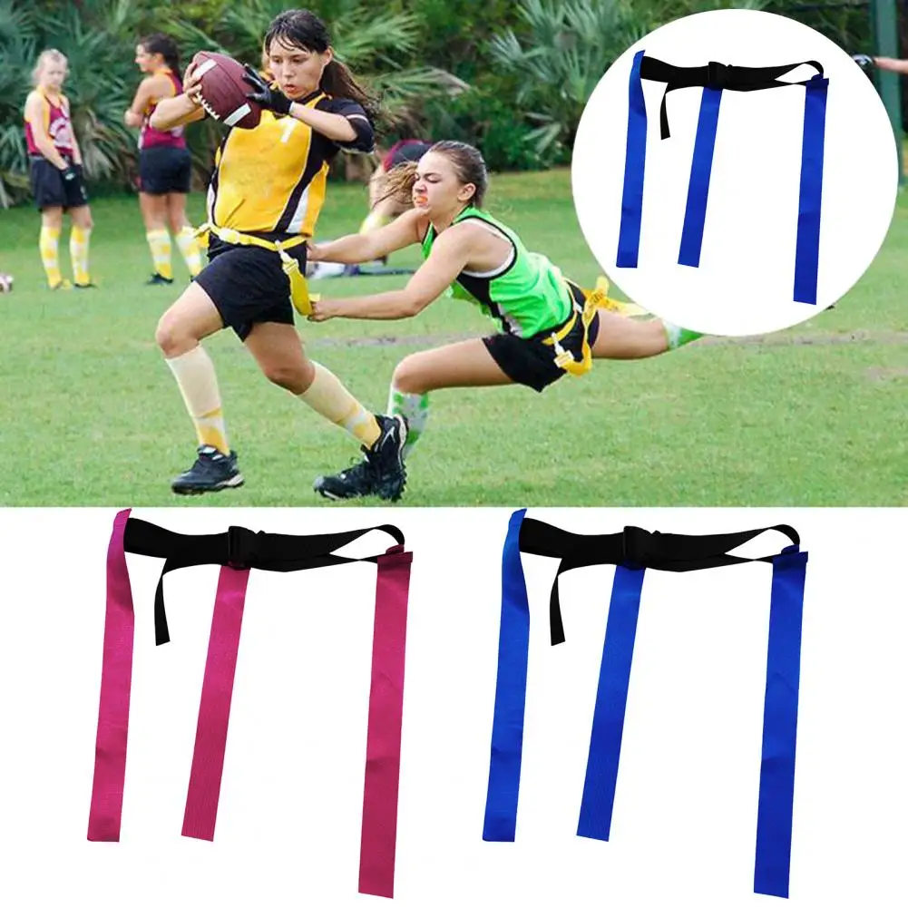 

Rugby Waist Flag Lock Design Bright Color Adjustable Competition Training Imitation Nylon American Soccer Waist Flag for Sports