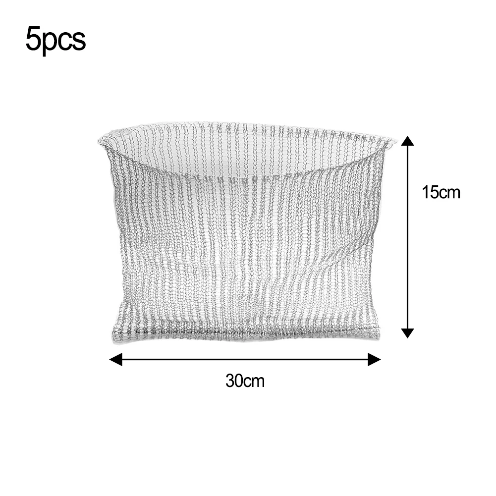 5pcs Plant Root Guard Metal Mesh Bag Stainless Steel Wire Mesh Bag Plants Root Pouches Basket Insect Rodent Proof Metal Mesh
