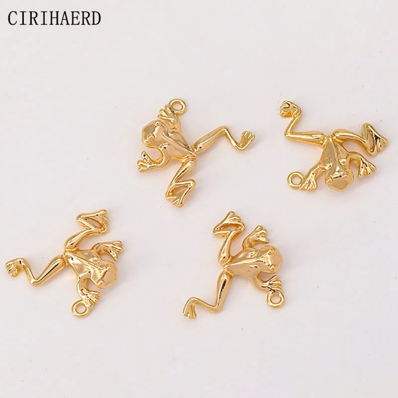 

18K Real Gold Plated Brass Metal Pendants Cute Accessories Neck Pendant Animal Frog Necklace Charms DIY Jewelry Making Supplies
