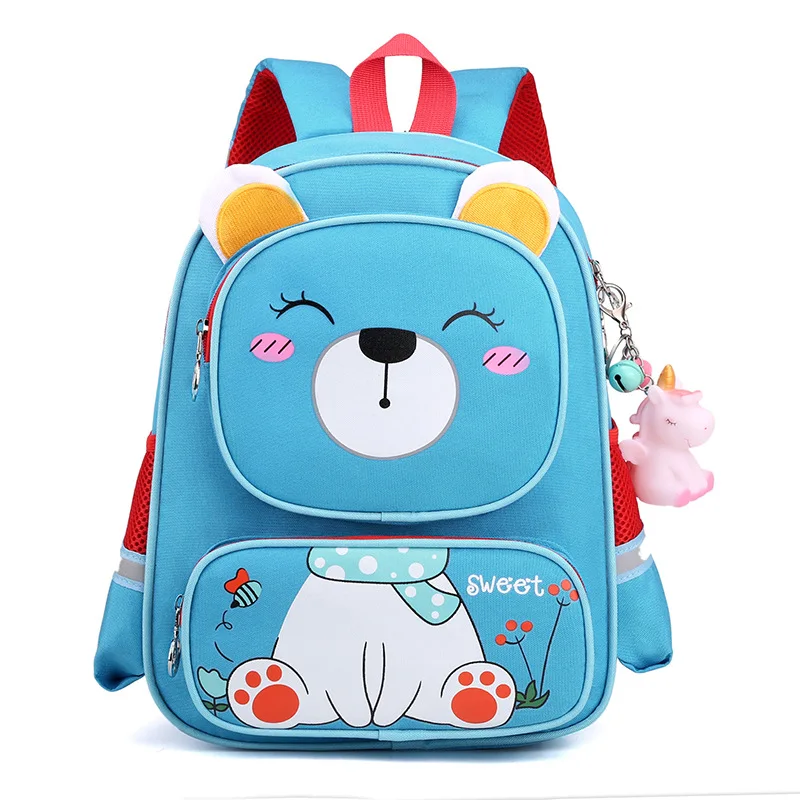 Рюкзак с мультипликационными животными для маленьких девочек и мальчиков, сумка для книг, детский школьный ранец для детского сада, милый д...