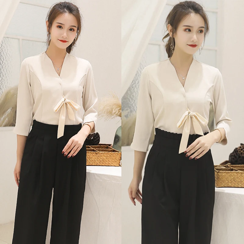 Косметологический комбинезон для бани ног модные брюки с длинными рукавами и