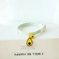 adjustable fruit cat collar candy color avocado pendant cute fashion safety buckle pet necklace with bells