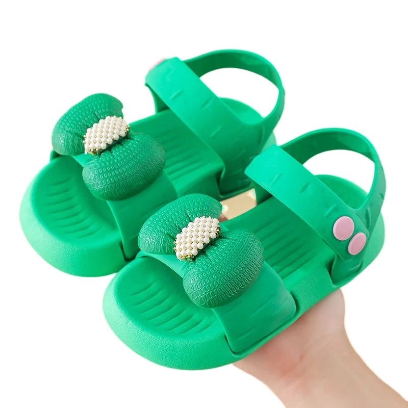 

Children's Sandals Girl's Green Shoes 2023 Summer Waterproof Non-slip Soft Bottom Baby Baby Princess Sandals Girl Students