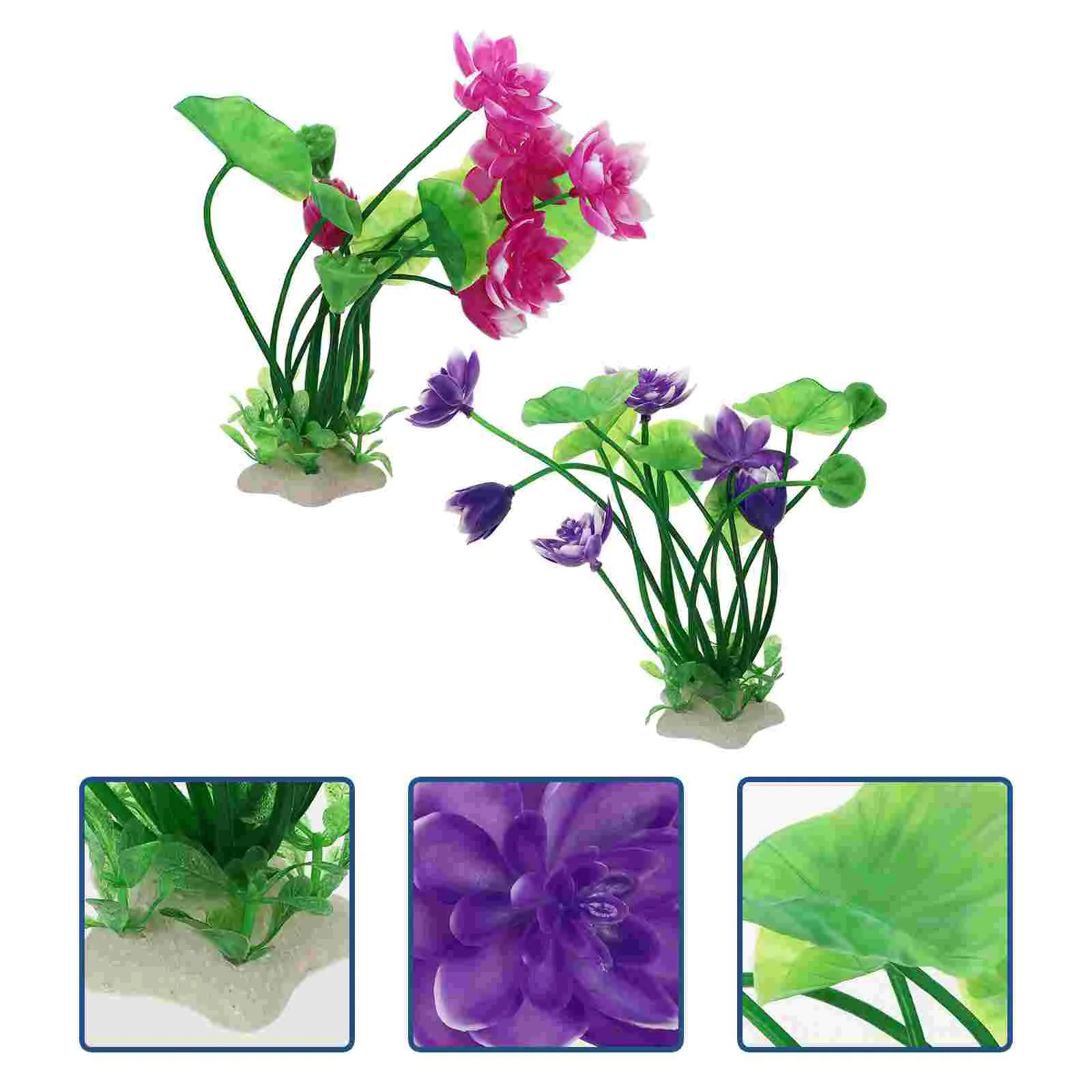 

Aquariumtanklotus Artificial Flowerornament Decorationflowers Fake Underwater Decor Landscapedecorationsaquatic Faux Landscaping