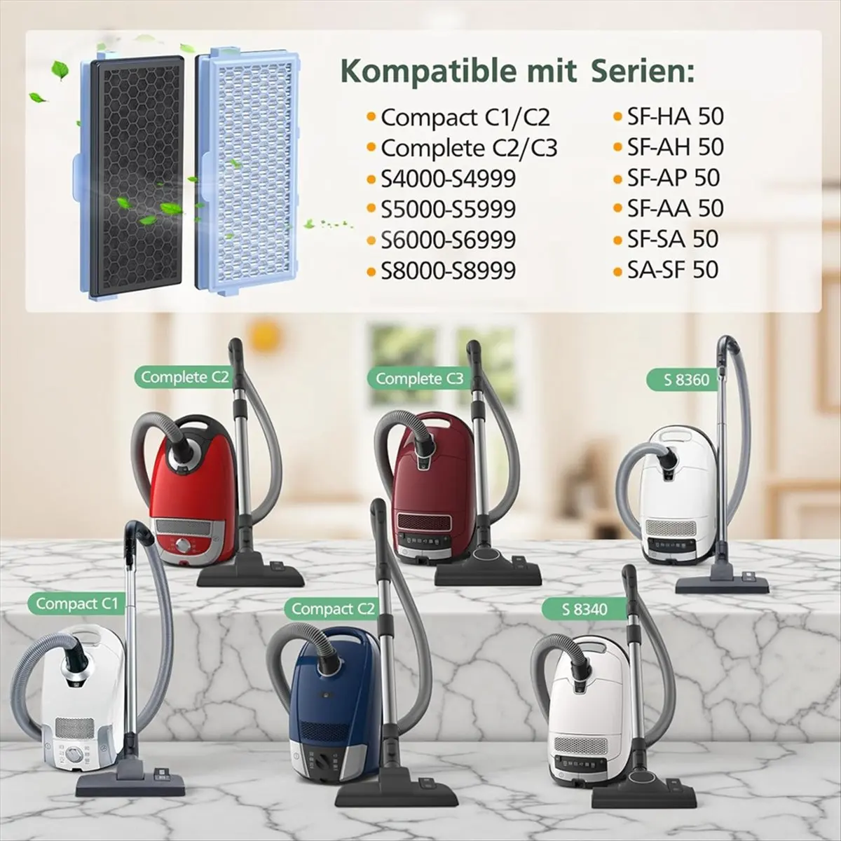 Фото [Хиты продаж] Фильтры для пылесосов Compact C1 и C2, Complete C2 и C3, защитные фильтры двигателя S8340 и выхлопные фильтры №4