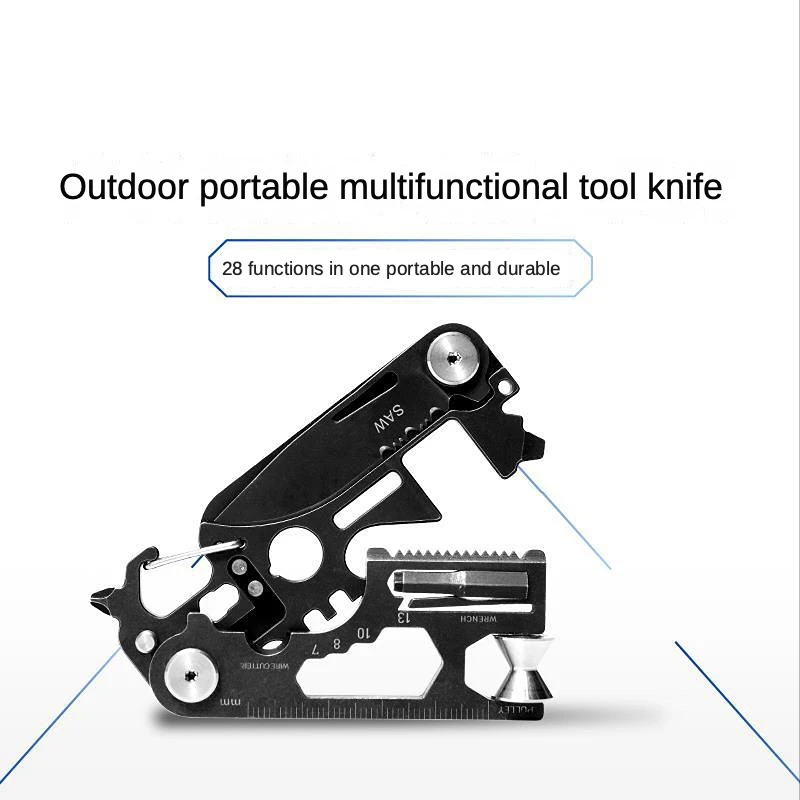 

EDC Outdoor Multifunctional Folding Combination Tool Knife Portable Camping Bottle Opener Carry-on Key Carabiner Camping Wrench