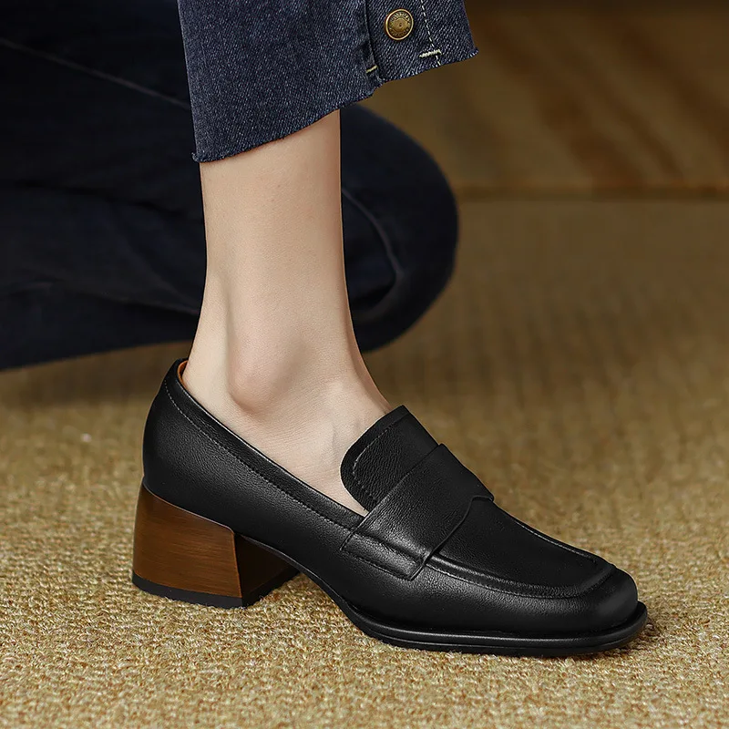

Autumn Square Heel Vintage Shoes Women Pumps Retro Mary Jane Heels Loafers with Platform Comfortable Ladies Office Shoes 2022
