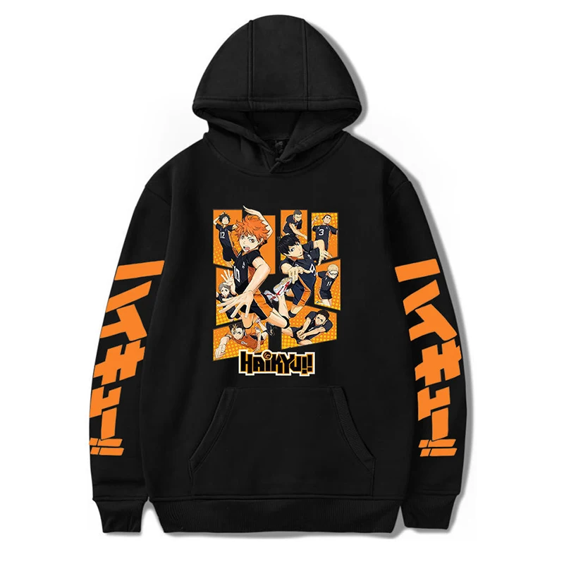 Anime Haikyuu Hoodies Sweatshirts Men/women Karasuno Fly High Graphic Streetwear Pullover Winter Warm Unisex Anime Sweatshirts