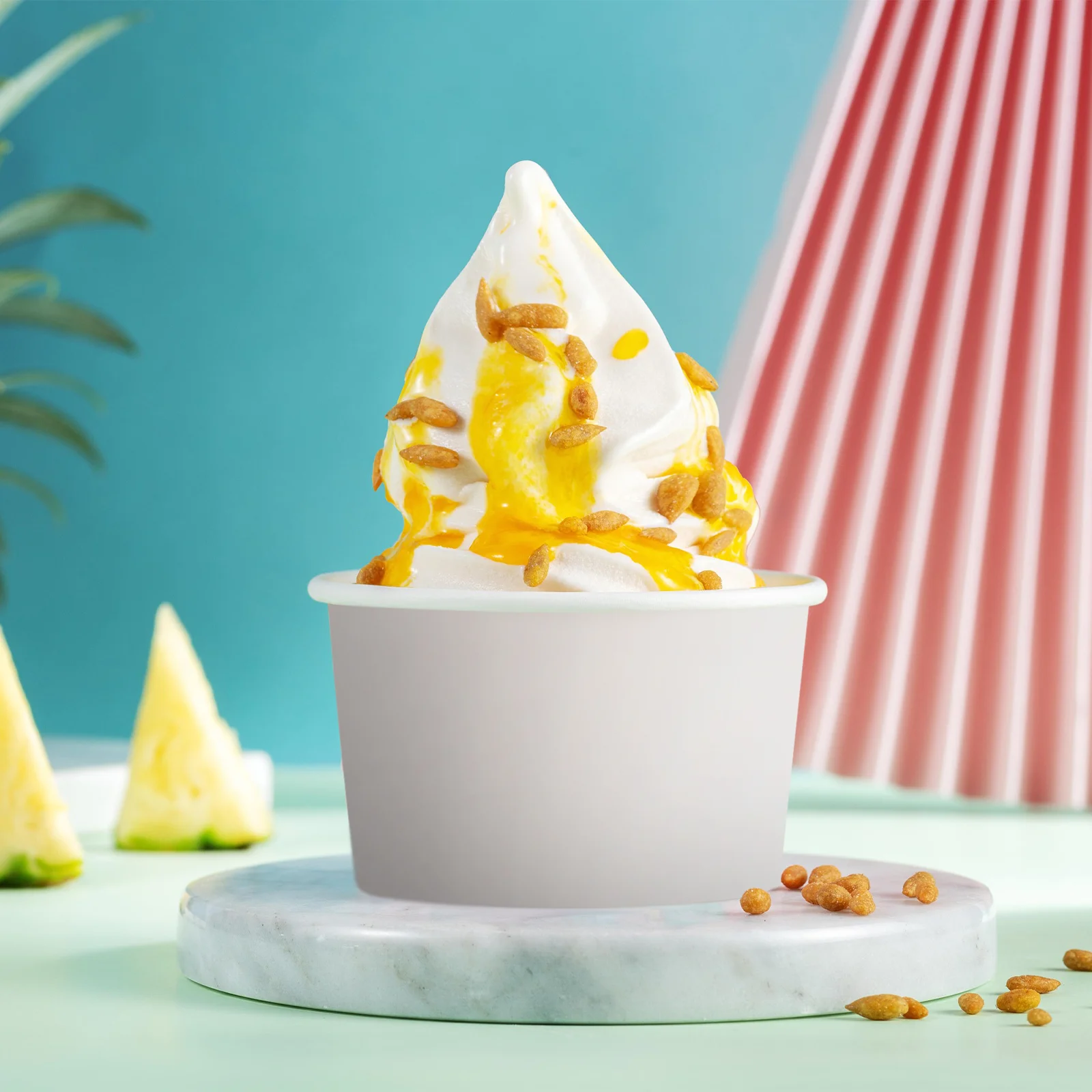 100 шт. чашки для мороженого желейный пудинг контейнеры закусок бумажный поднос