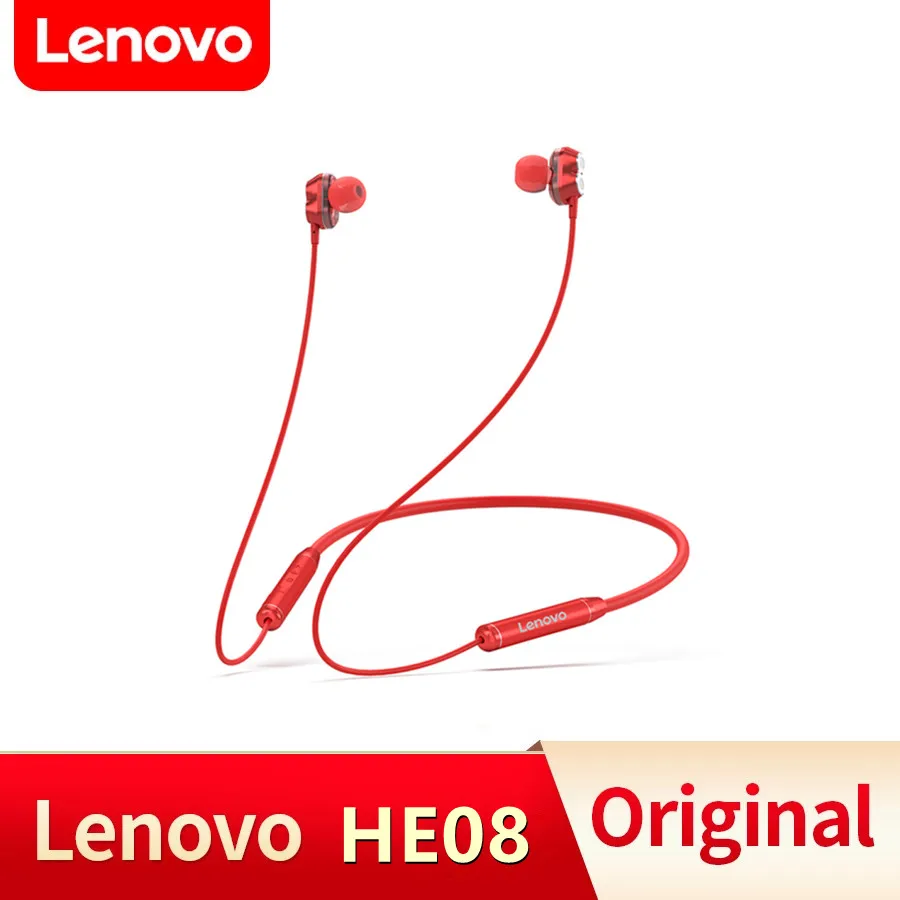 

Bluetooth-наушники Lenovo HE08 с двойным шейным ободом, 4 динамика