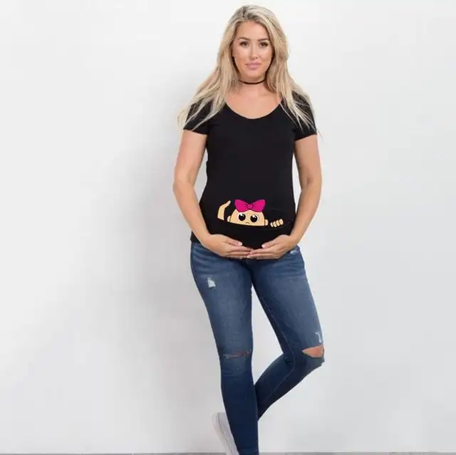 Одежда для беременных с мультяшным принтом Футболки Новые Летние Удобные футболки для мам Одежда для беременных Топы Женская футболка Одежда для беременных с мультяшным принтом Футболки Новые Летние Удобные футболки для мам Одежда для беременных Топы Женская футболка