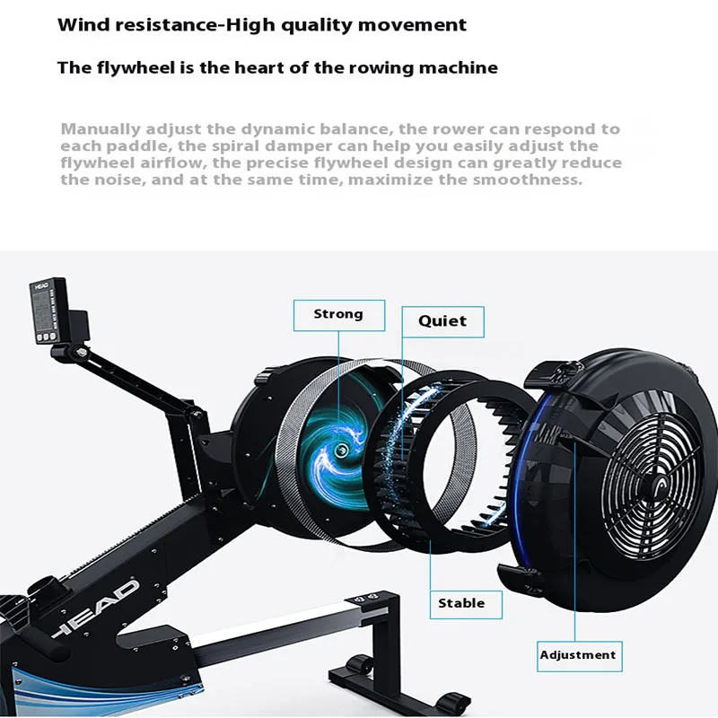 Динамометр для гребли с сопротивлением ветру двухгусеничное