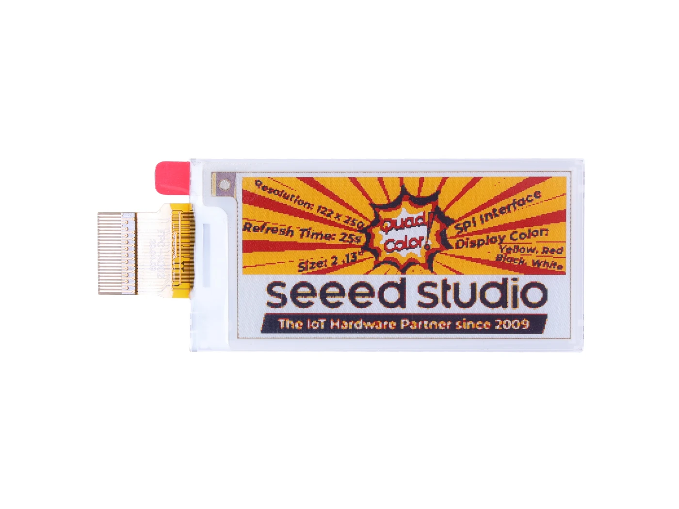 Дисплей eInk/ePaper 2 13 дюйма четырехцветный 122x25 0 пикселей желтый и красный дисплей