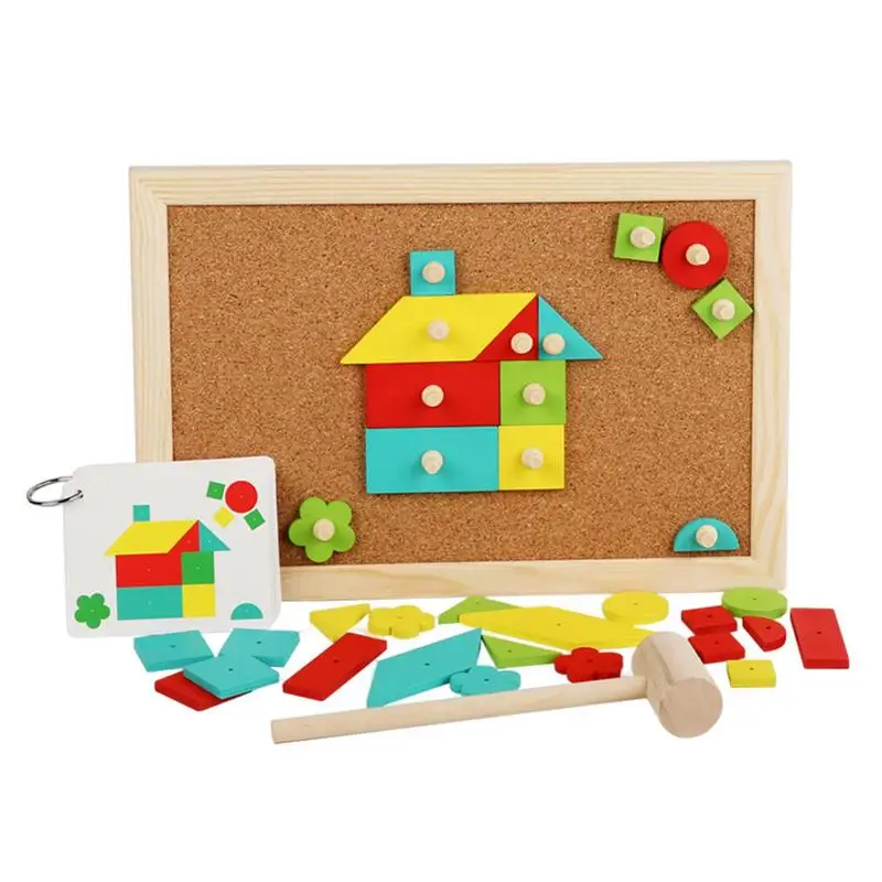 

Пазлы с зубцами деревянные геометрические, пазлы для дошкольного обучения, обучающие игрушки с зубцами для дошкольного возраста, подарок для мальчиков и девочек