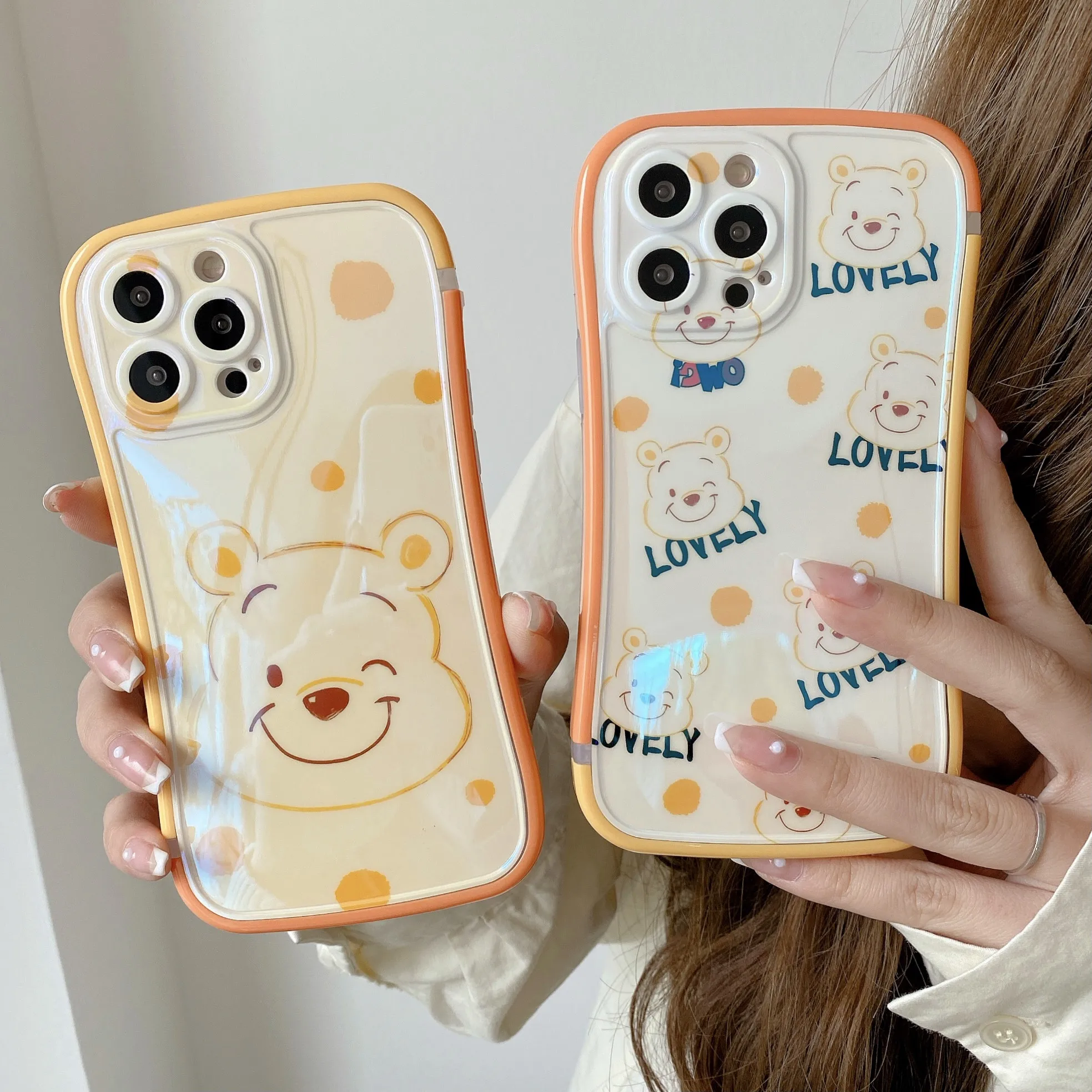 

BanDai Winnie the Pooh Cartoon Phone Cases For iPhone 13 12 11 Pro Max XR XS MAX 8 X 7 SE 2022 Couple Anti-drop Soft Cover Gift