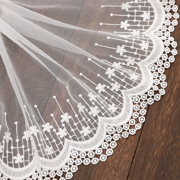 

1 ярд новый белый полый половина Водорастворимая сетчатая пряжа с вышивкой кружевное Кукольное платье аксессуары 18 см в ширину