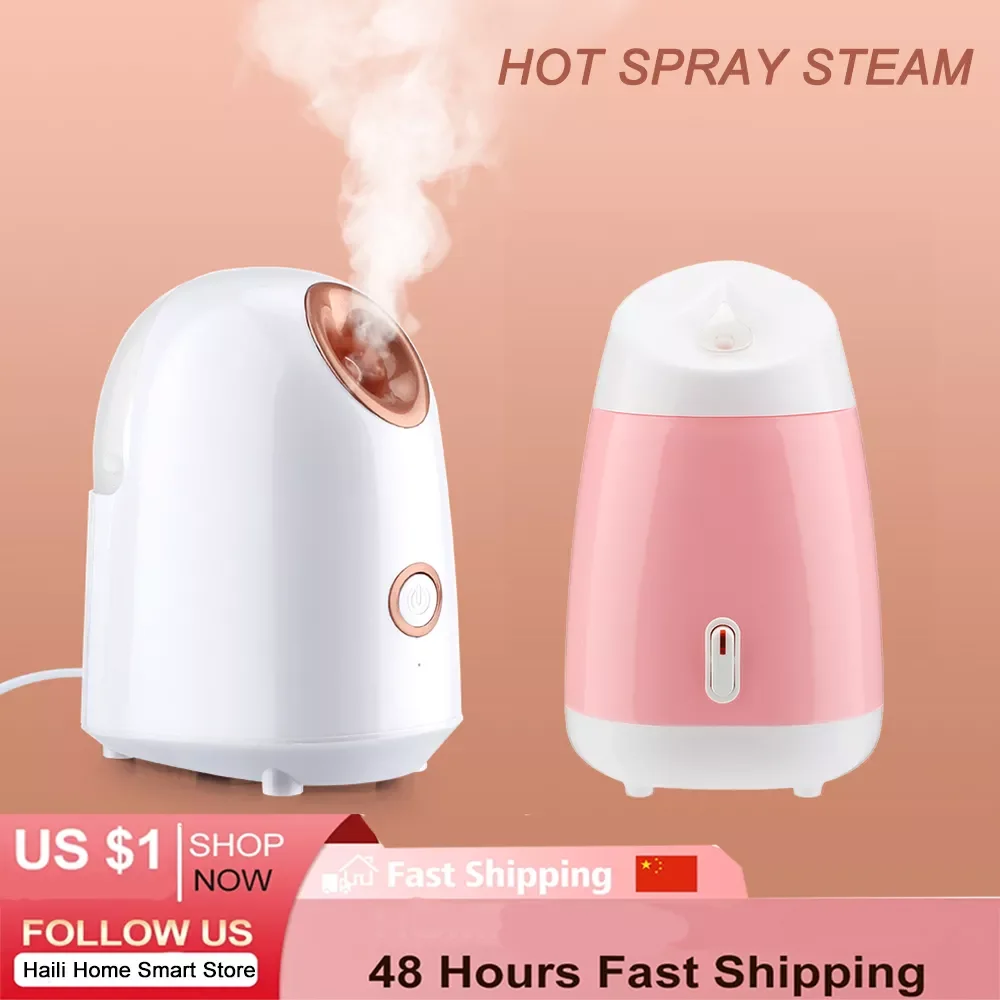 Air humidifier Hot Facial Steamer Nano Mist Spayer Fruits Vegetables Face Humidifier Spa Essential Oils Vaporizer Pore Cleaning