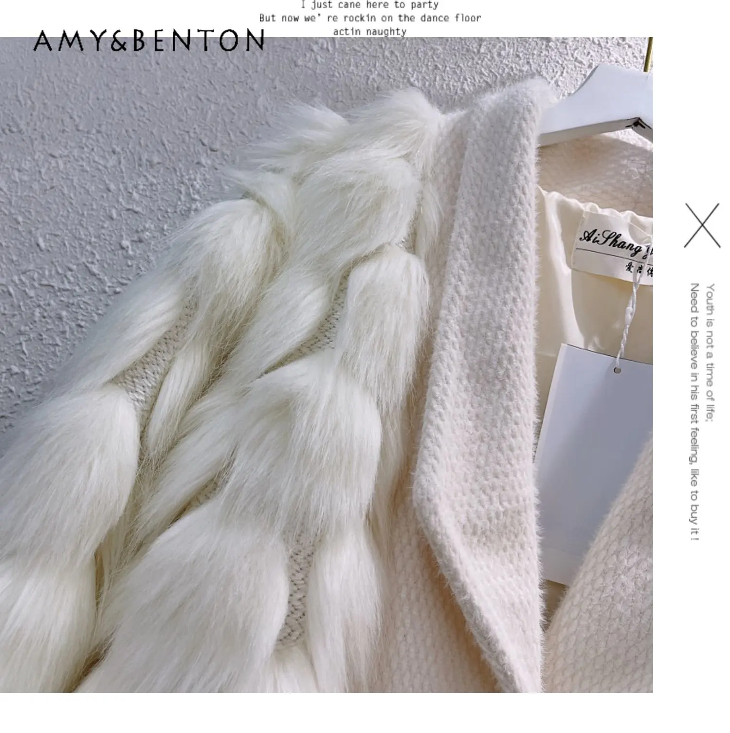 Autumn and Winter Imitation Fur Winter Coat Women's Wool Coats Sweater Stitching Furry Top Jackets for Ladies Tide Fashion