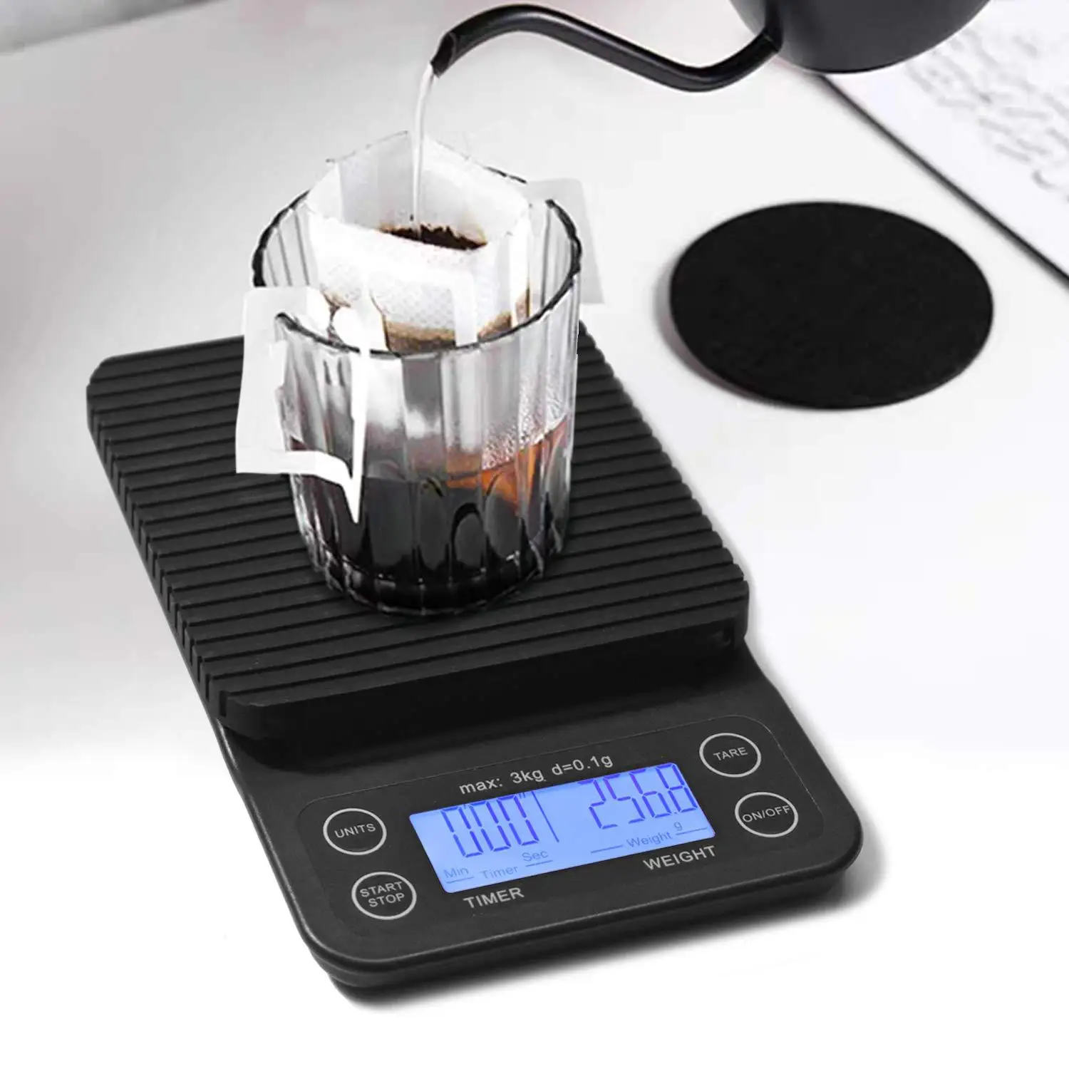

Умные Электронные весы для кофе ручной работы, высокоточные кухонные весы с таймером, черные, 3 кг, 0,1 г, бытовые весы для выпечки продуктов