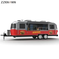 oem 8m length mobile airstream food trailer cart catering coffee catering van snack kitchen kiosk with cabinet door