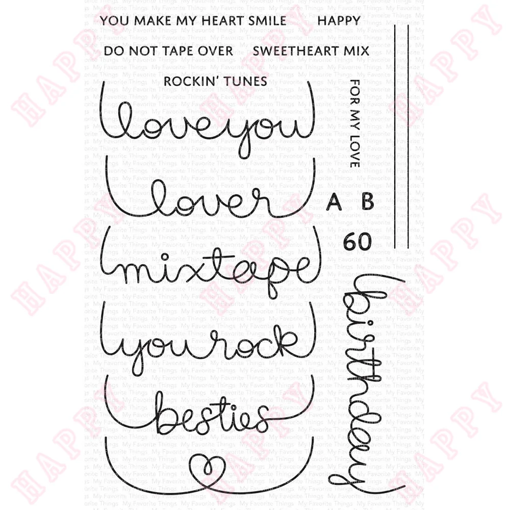 

Clear Stamps Mstn Mixtape Sentiments For Scrapbooking Diary Decoration Paper Craft Embossing Template DIY Greeting Card Handmade