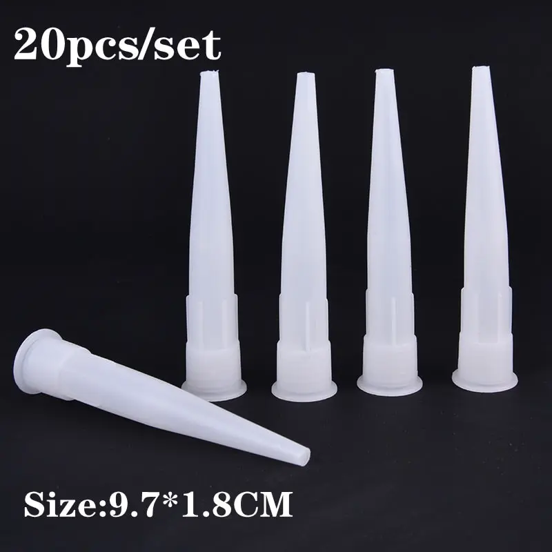 

20pcs Universal Caulking Gun Nozzles Plastic Glass Glue Nozzles Sealant Silicone Caulking Tips Mouth Home Construction Tools