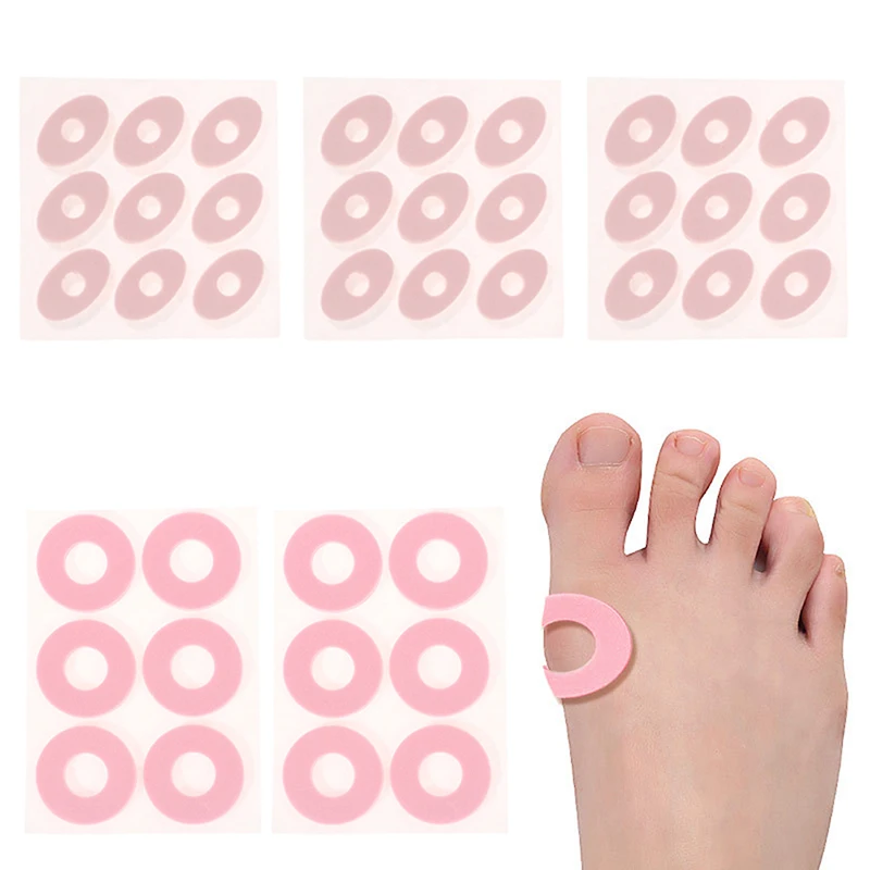 

6/9Pcs/Sheet Callus Cushions Shoes Heel Pad Foam Round Toe Foot Corn Bunion Protectors Pads Eyelet Stickers Foot Care Tool