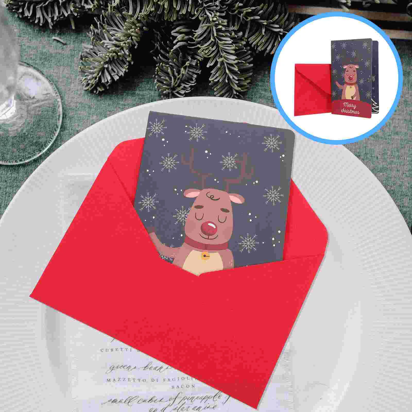 

3Sets Three-dimensional Cards Festival Cards Cartoon Festival Cards for Festival Home Xmas Friends