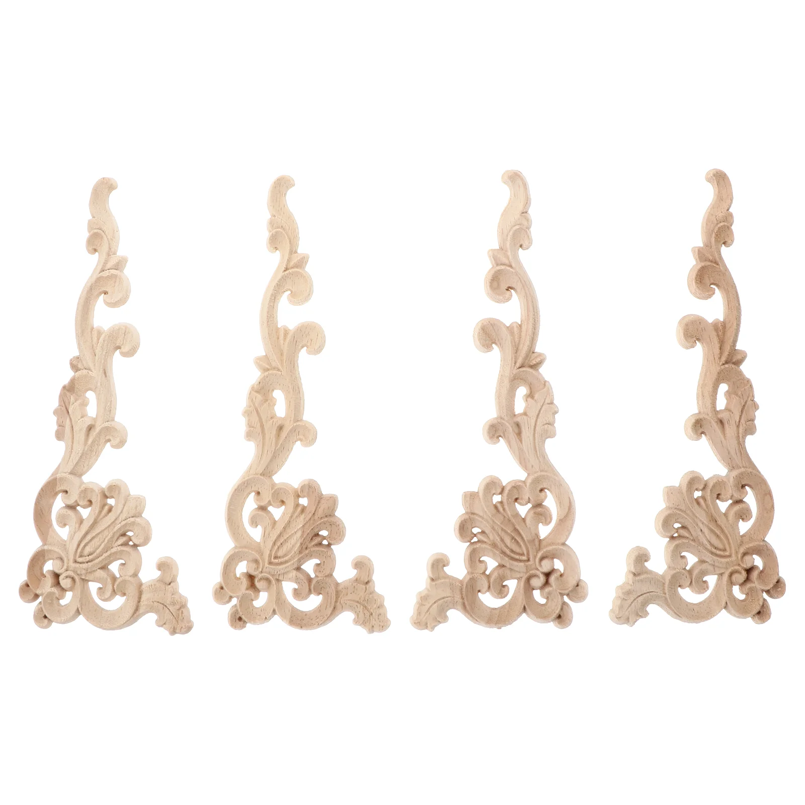 

Wood Appliques Onlays Furniture Applique Carved Corner Onlay Decalwooden Unpainted Frame Flower Cabinet Carving European Style