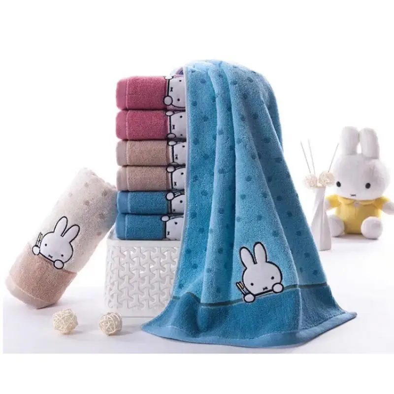 

Красивое золотое полотенце Miffy из аниме мультфильма, Хлопковое полотенце, креативное полотенце, элегантное толстое полотенце с пятнистым п...
