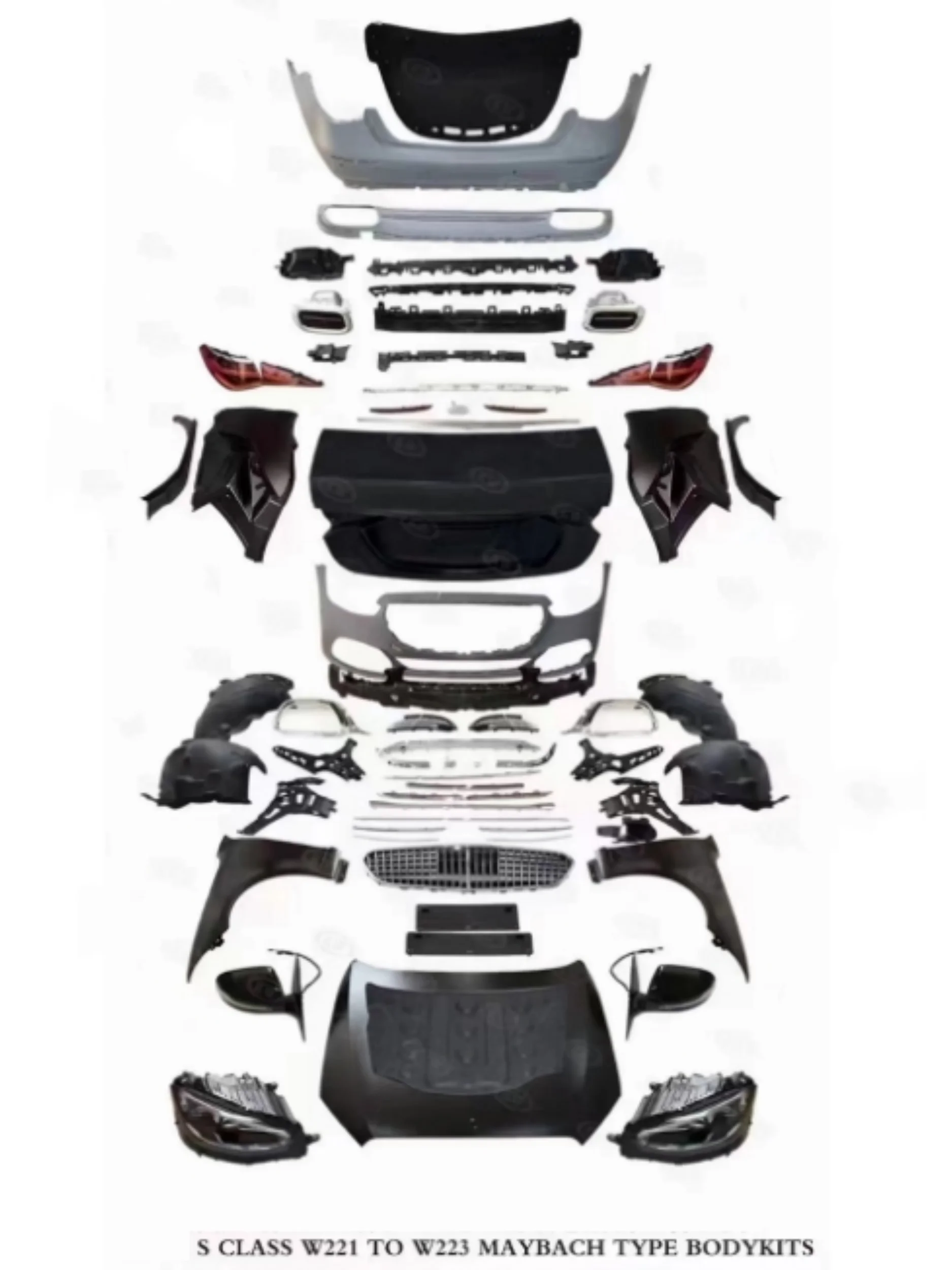 Обвес для Mercedes-Benz S CLASS W221 Обновление до W223 MAYBACH TYPE Передний задний бампер Фара