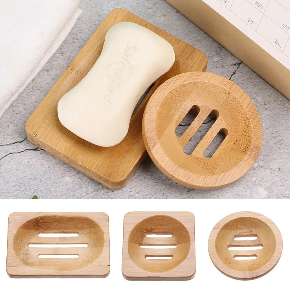 

Portable Bathroom Wash Shower Outdoor Soap Dish Box Container Soap Tray Bamboo Box