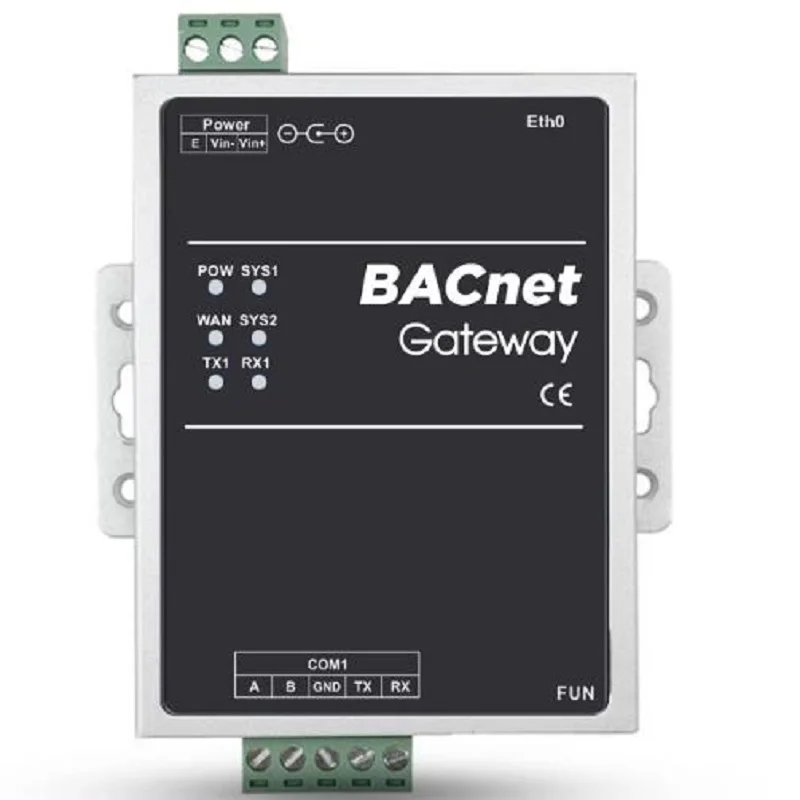 

BACnet gateway Modbus, OPCUA, PLC, Mbus to BACnet IP/MSTP protocol with RS485 Network port